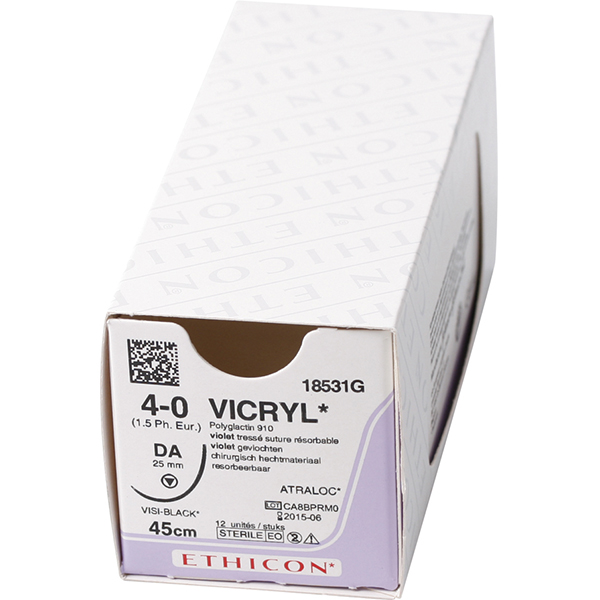Ethicon sutur 18531G 4-0 vicryl, 12 stk.