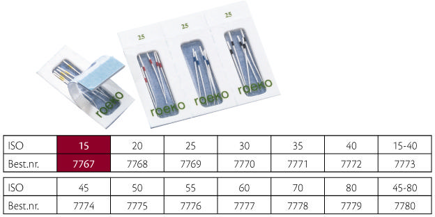 Roeko paperpoints sterile nr. 15, 180 stk.