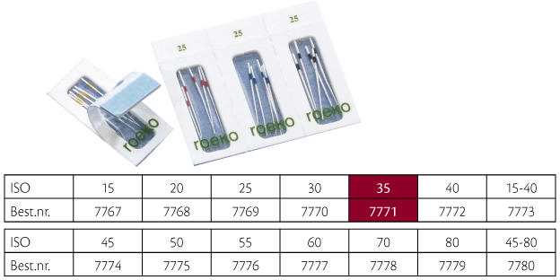 Roeko paperpoints sterile nr. 35, 180 stk.