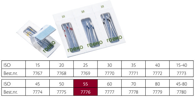 Roeko paperpoints sterile nr. 55, 180 stk.