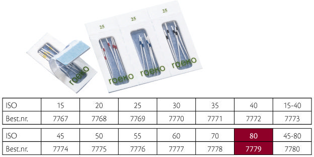 Roeko paperpoints sterile nr. 80, 180 stk.