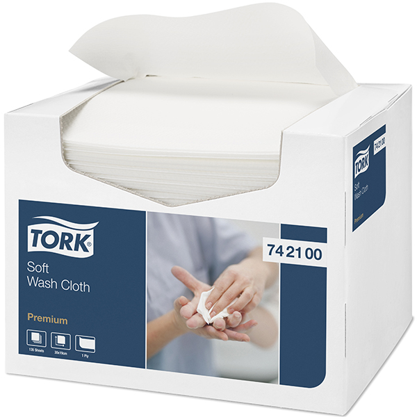 Tork Premium Vaskeklud Soft, 30 x 19 cm, 135 stk.