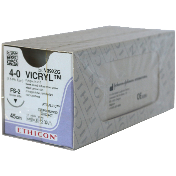 Ethicon sutur V392ZG 4-0 vicryl, 12 stk.