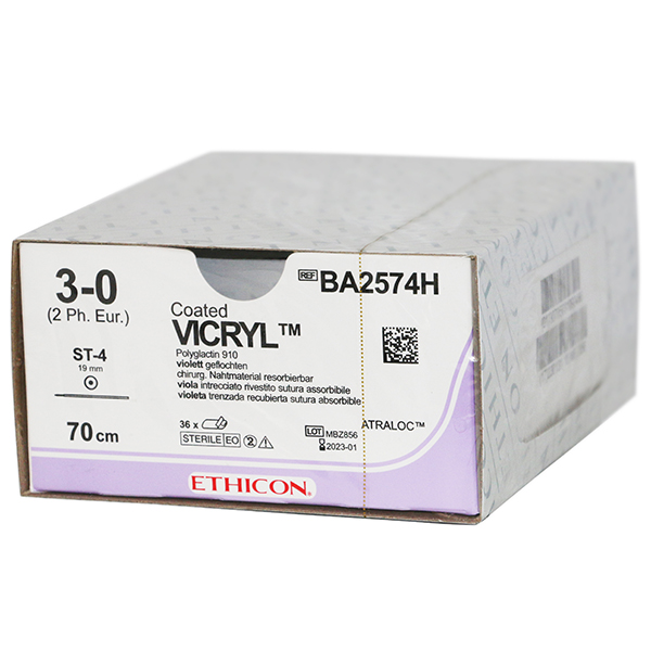Ethicon sutur BA2574H 3-0 vicryl, 36 stk.