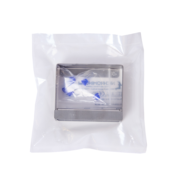 Nichrominox Plug In borholder, blå, til 6 HP bor, højde 6 cm