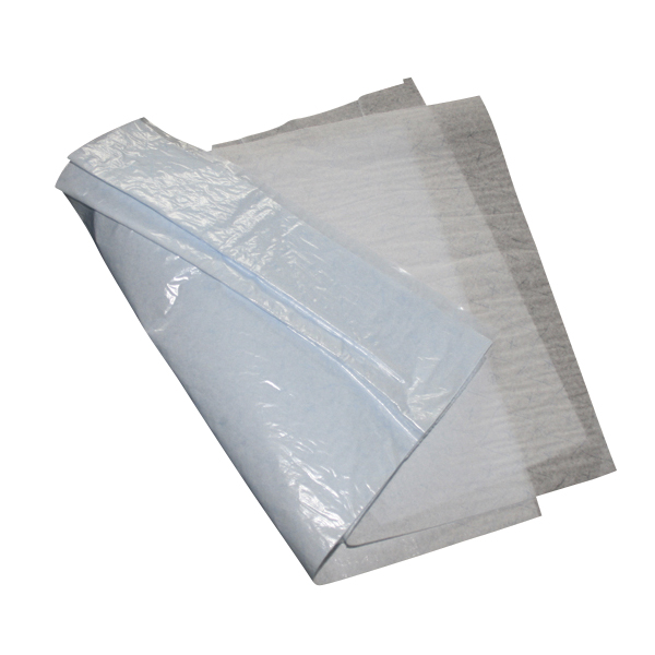 Patientservietter lyseblå m/plast, 30x38cm, 2000st