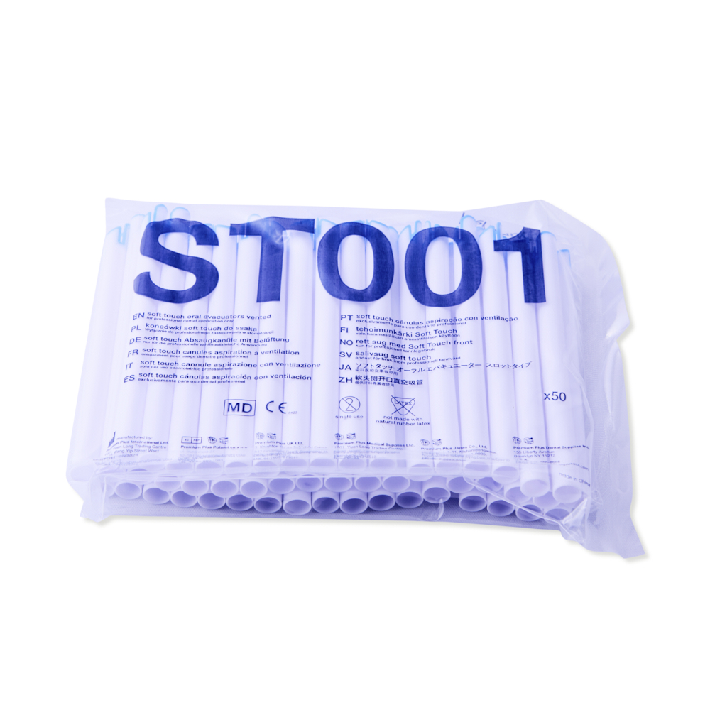 Soft Touch sug, hvide m. blå kanter, 50 stk.