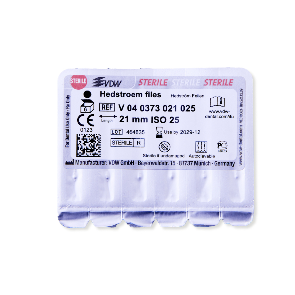 VDW Hedstrøm file 21 mm nr. 25, 6 stk.