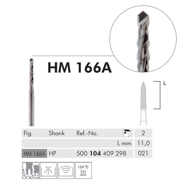 Knoglefræser Lindemann HM 166A/021 HP, 2 stk.