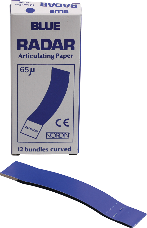 Blue Radar artikulationspapir, bøjet 12 x 12 stk.