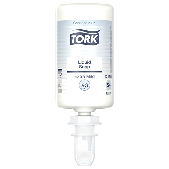 Tork S4 antimikrobiel sæbe u/parfume, 1 liter