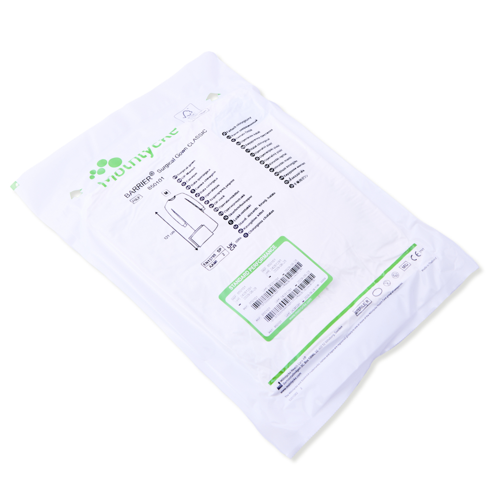 Barrier OP-kittel Classic SP str. M m/2 håndkl, stk