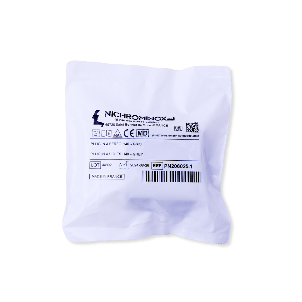 Nichrominox Plug In borholder, grå, til 4 bor