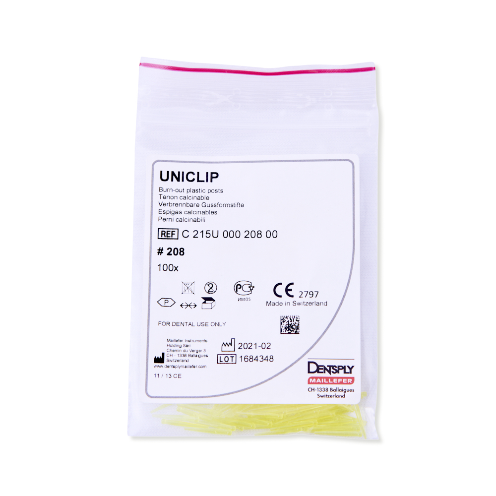 Uniclip udbrændingsstifter 208, gul, 100 stk.