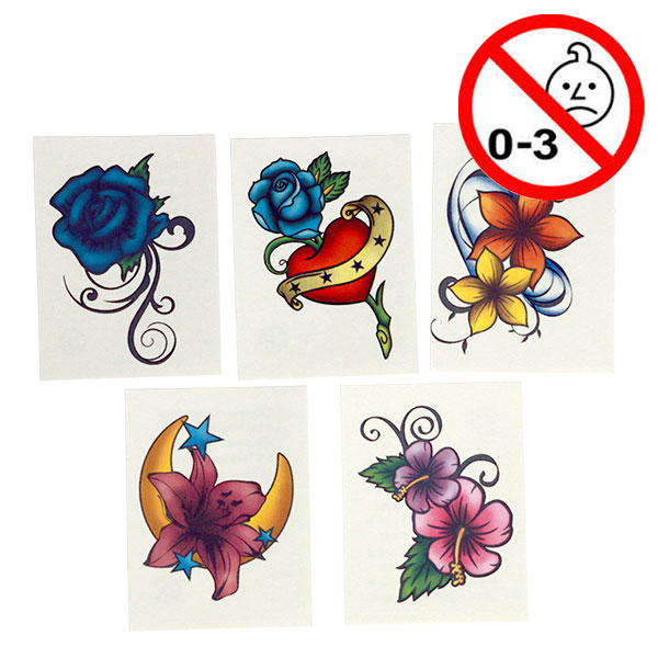 Legetøj, tatoveringer-engangs, pigemix, 144 stk.