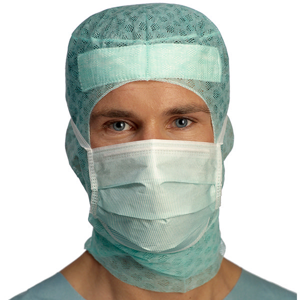 Barrier mundbind type II dugfri m/bændler grøn, 60