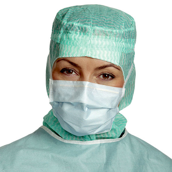 Barrier mundbind IIR, dugfri, m/bændler, blå, 50