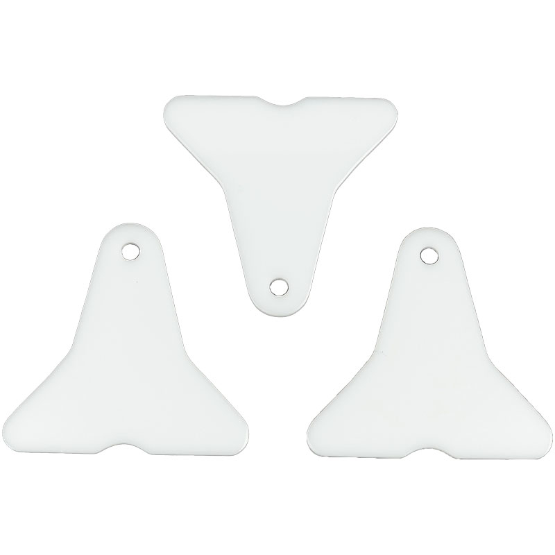 Whale Tail, hvid plast, 3 stk.