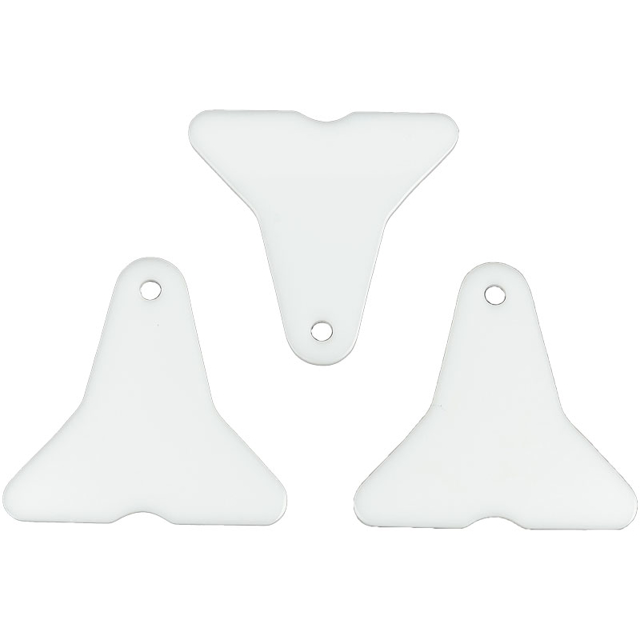 Whale Tail, hvid plast, 3 stk.